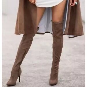 Steve Madden Over the Knee Taupe Brinkley Boot Size 5.5